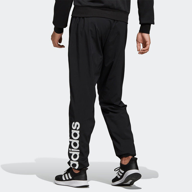 Men's adidas E Lin T Stanfrd Logo Training Bundle Feet Sports Pants/Trousers/Joggers Black DQ3099