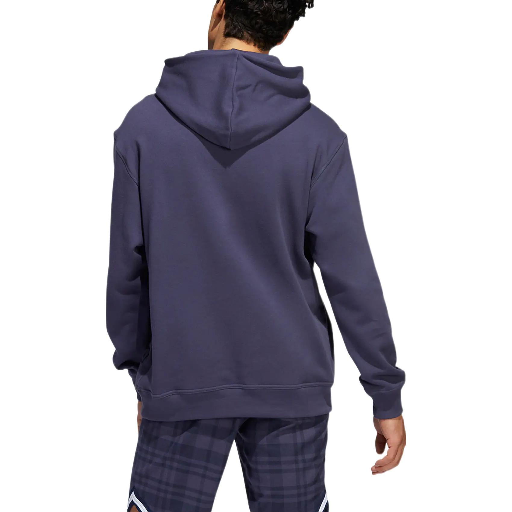 adidas Solid Color Hooded Long Sleeves Hoodie Men's Blue HF9093