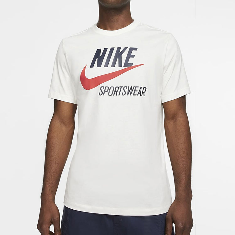 Nike Sportswear Futura Alphabet Logo Printing Short Sleeve White CW7072-133