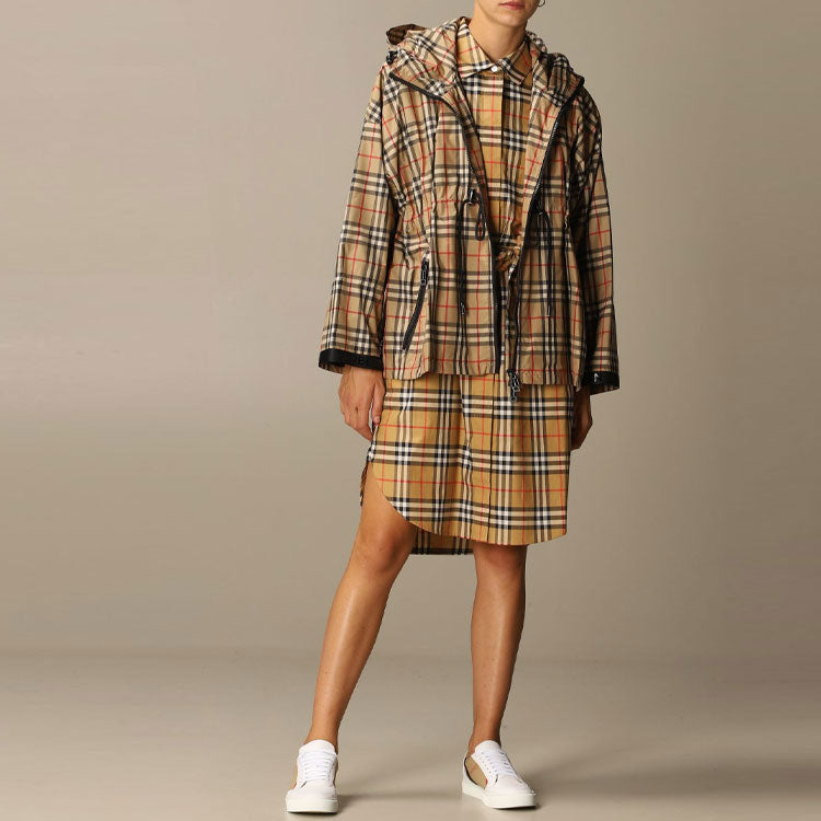 Burberry Check Coat Female Cream-coloured 8032210