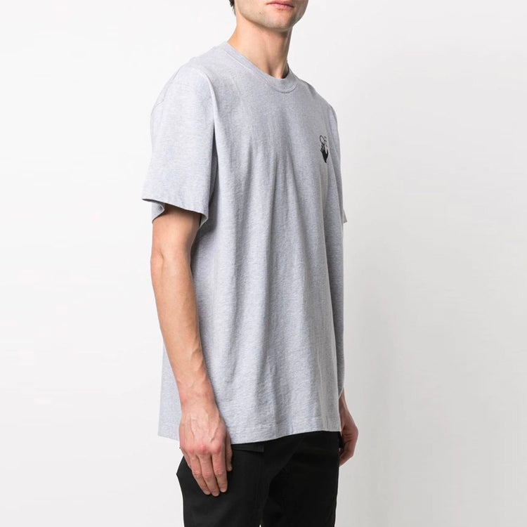 Off-White Arrow Printing Short Sleeve Loose Fit Gray OMAA038R21JER0020825