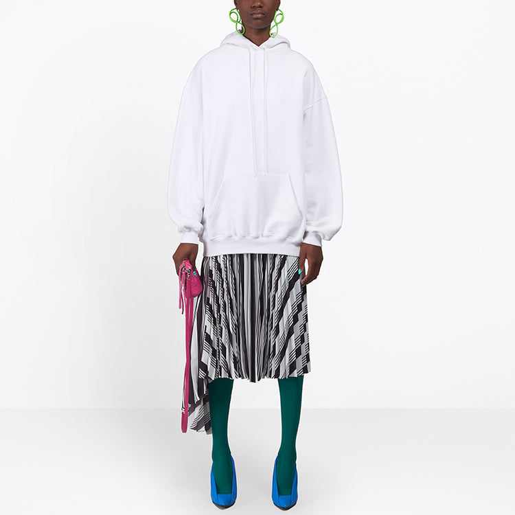 (WMNS) Balenciaga Logo Printing Hoodie White 492190TYK279000