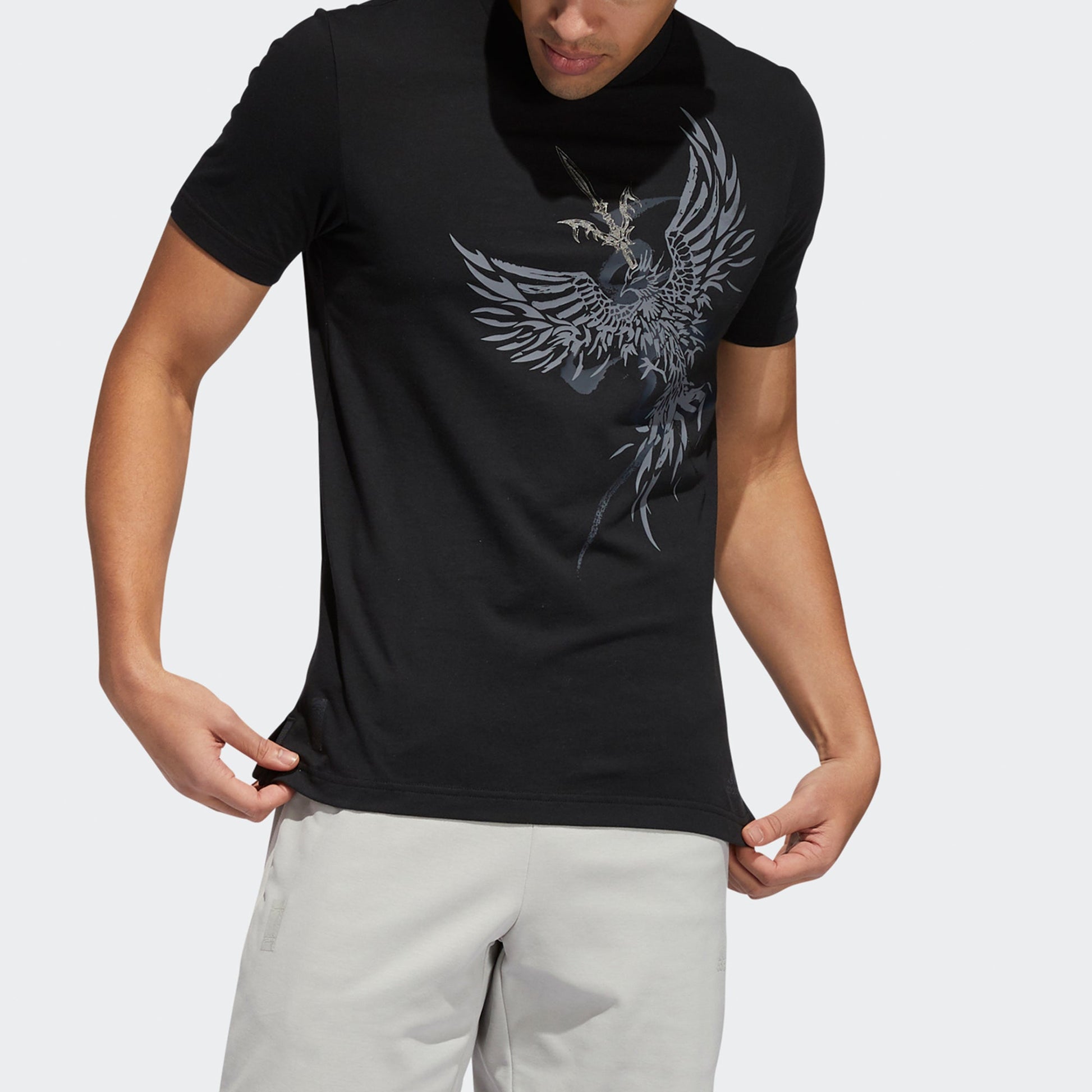 adidas M Wj Gfx T Stor Series Sports Stylish Printing Short Sleeve Black GJ5097