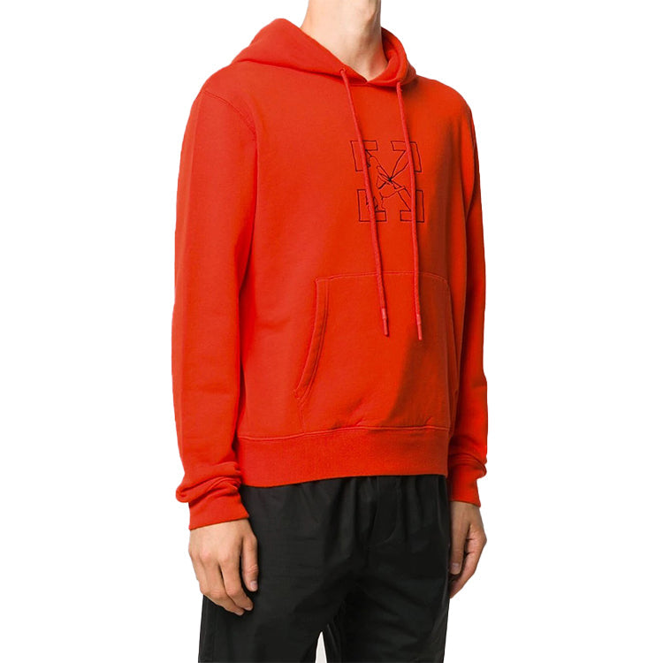 Men's Off-White Pattern Arrow Logo Red OMBB034E20FLE0032010