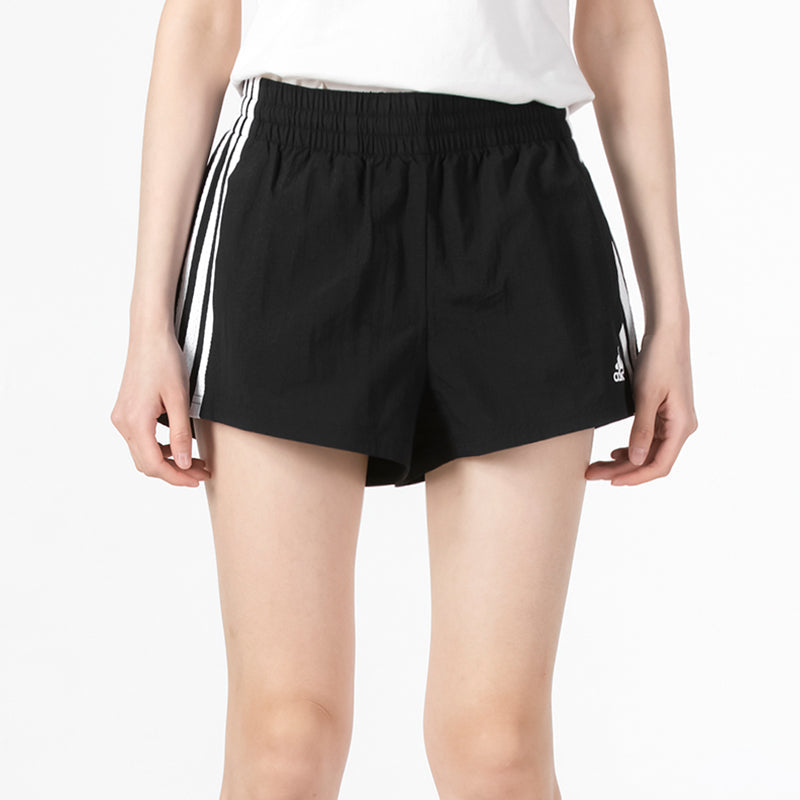 (WMNS) adidas Essentials 3-Stripes Woven Shorts Loose Fit Asia Sizing 'Black White' HE9345