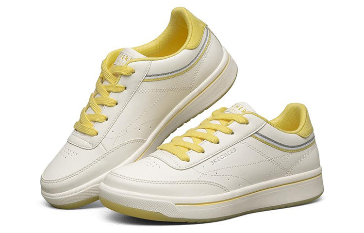 (WMNS) Skechers Downtown Low-Top Sneakers White/Yellow 74431-WYL