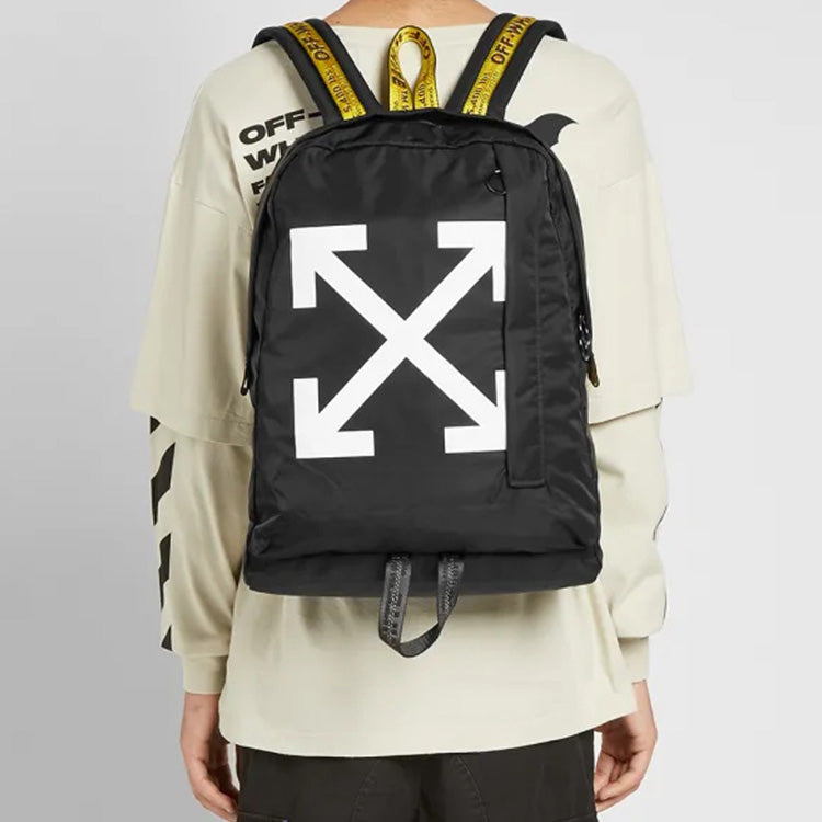 Off-White Diagonal Arrows Arrow Printing Backpack Black OMNB019E19E480241001
