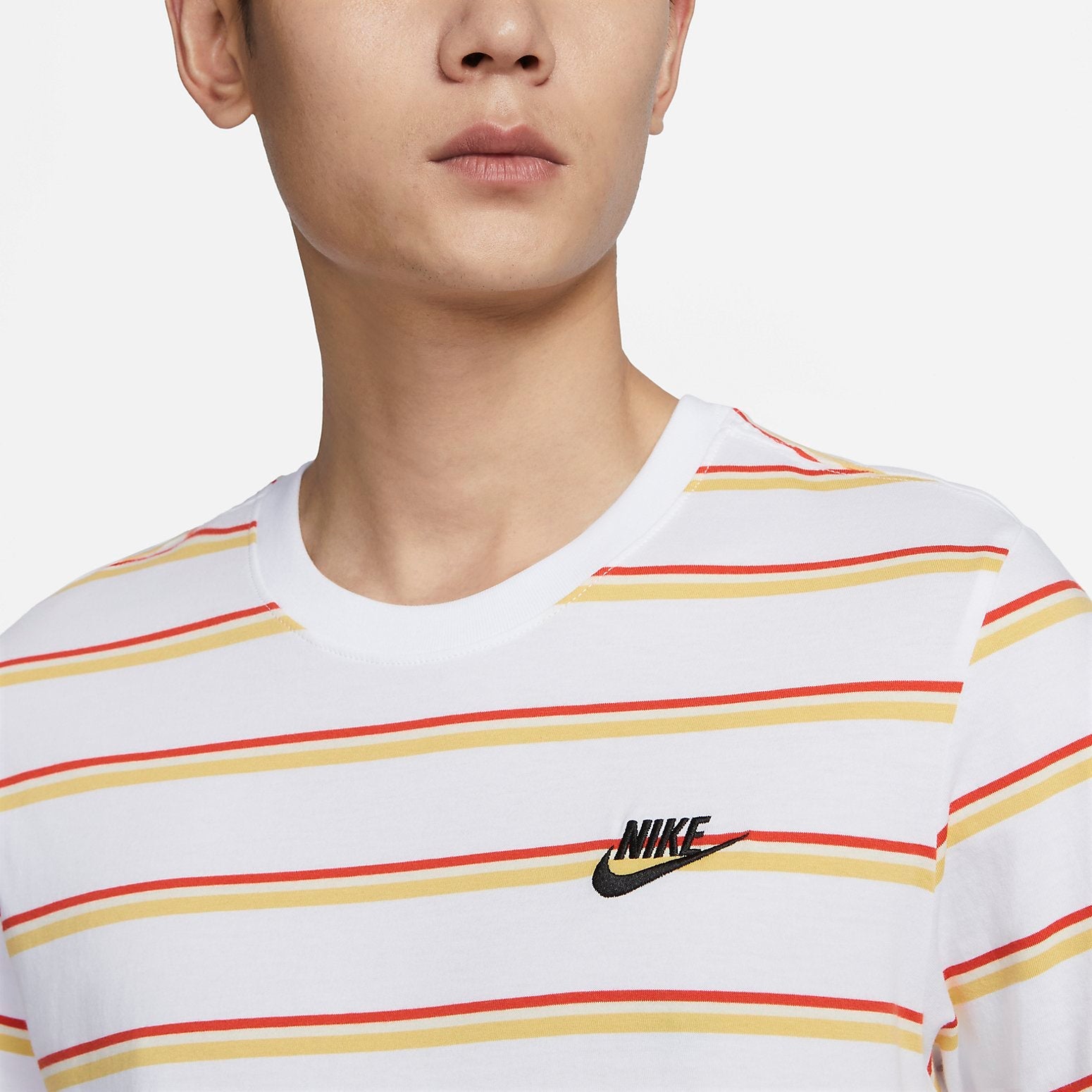 Nike Sportswear Striped Short Sleeves 'White' DZ2986-100