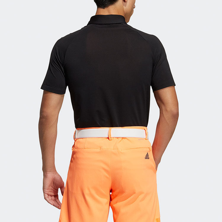 adidas Golf Sports Solid Color Short Sleeve Polo Shirt Black GM3617