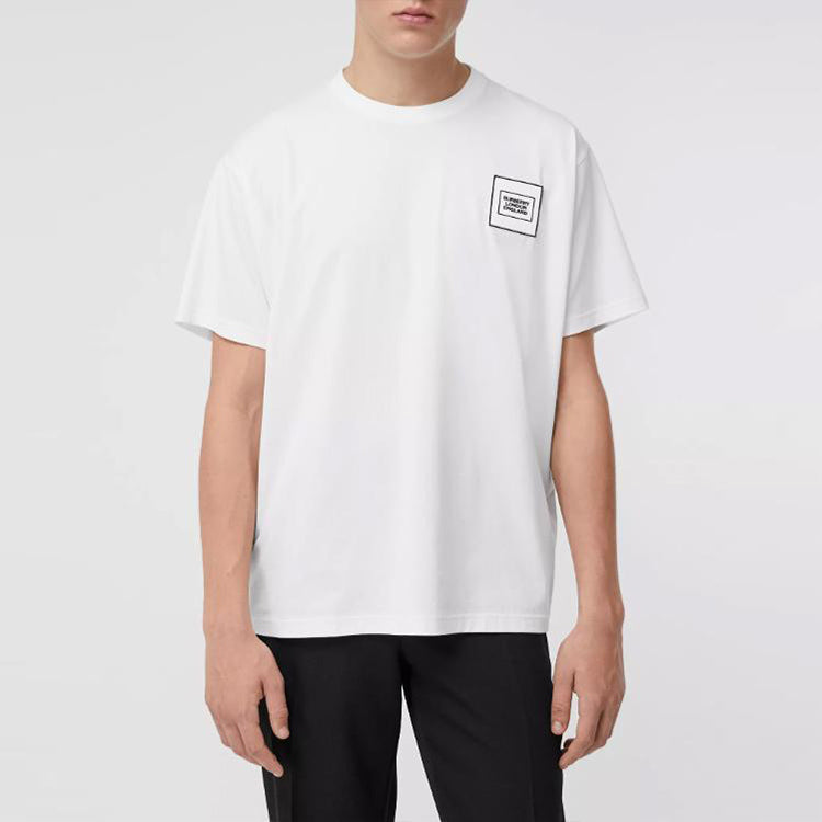 Men's Burberry Logo Cotton Short Sleeve White 80289451