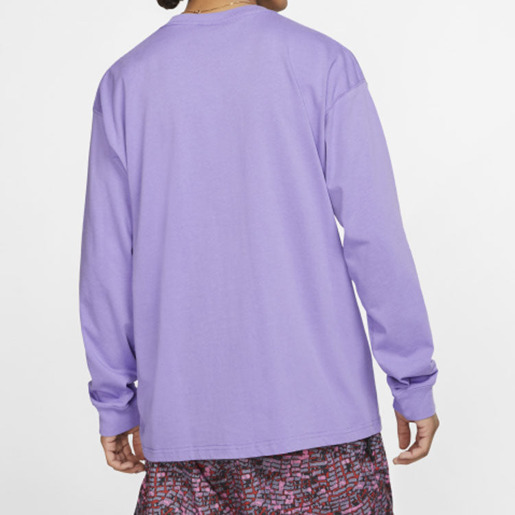 Men's Nike ACG Basic Logo Printing Round Neck Pullover Long Sleeves T-Shirt 'Space Purple Lotus Pink' BQ7203-567