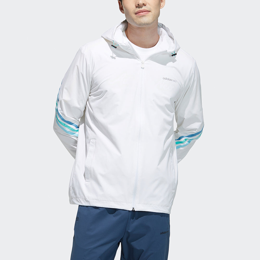 adidas neo M Fav 3s Wb 2 Contrasting Colors Sports Hooded Jacket White GP5660