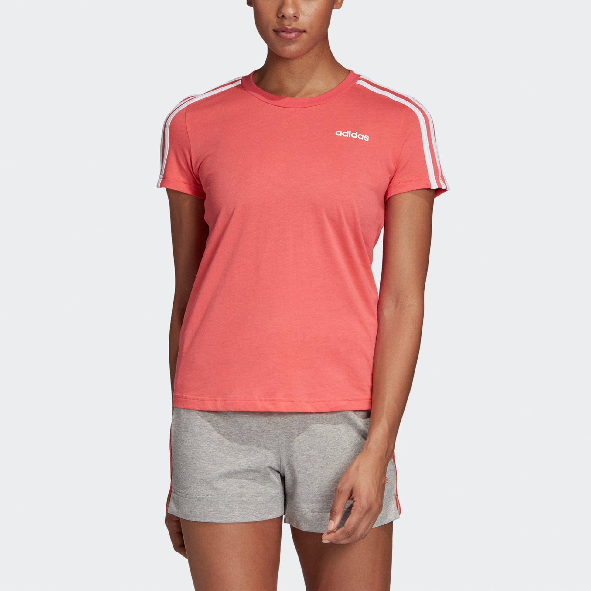 (WMNS) adidas Essentials 3-Stripes Slim T-Shirt Asia Sizing 'Pink' DU0634