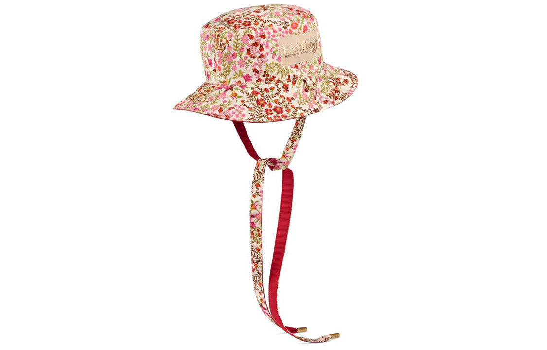 Gucci Floral Print Hat With Gucci Eschatology Label 'Pink' 656165-4HAFM-9879