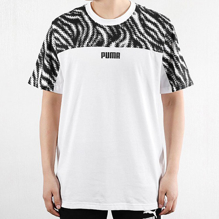 PUMA Pattern Breathable Colorblock Short Sleeve Black 579508-02
