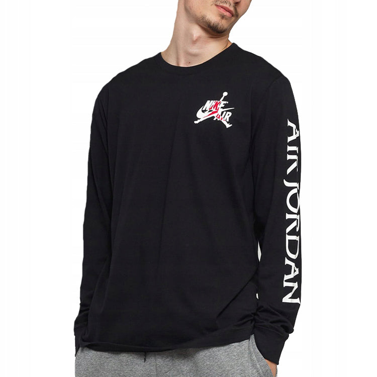 Air Jordan Casual Sports Round Neck Pullover Long Sleeves Black AT8897-010