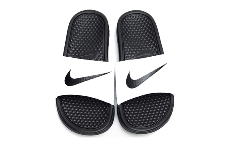 (WMNS) Nike KLAPKI Benassi Swoosh 'Black White' 312432-102