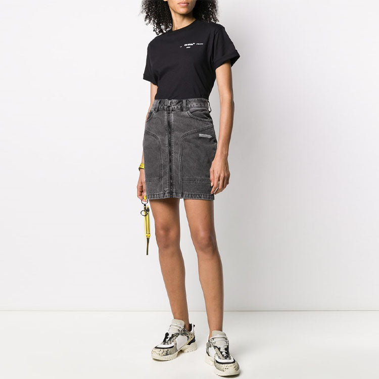 (WMNS) Off-White Back Arrow Pattern Short Sleeve Ordinary Version Black OWAA049S20JER0031001