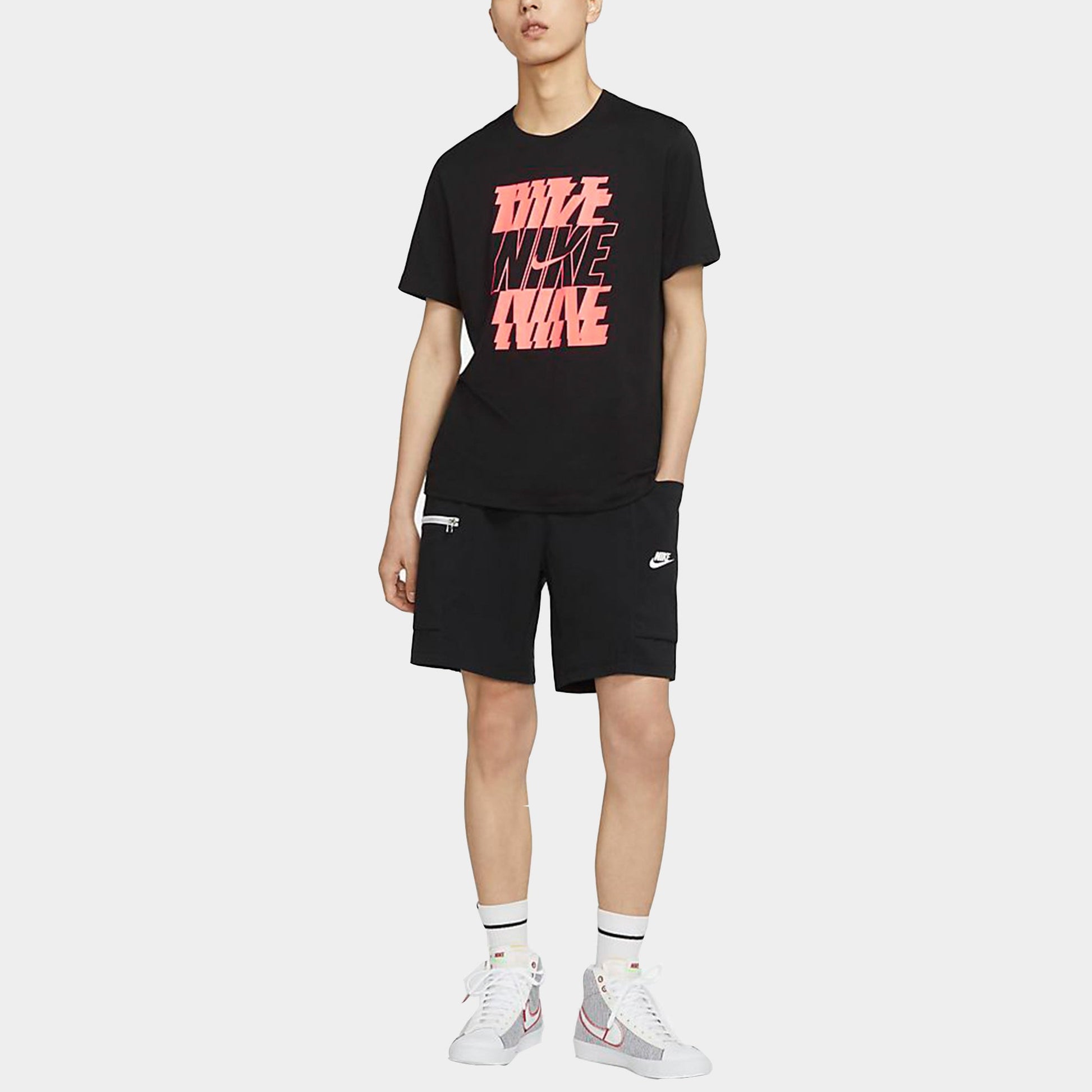 Nike Sportswear Alphabet Printing Casual Sports Short Sleeve Black DB6476-010