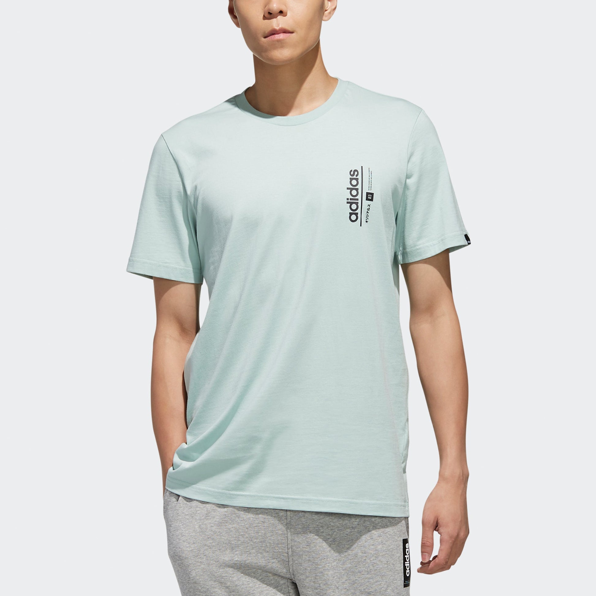 adidas M Symb T Printing Sports Round Neck Short Sleeve Green FM6085