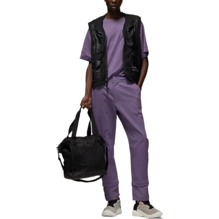Air Jordan Alphabet Round Neck Pullover Short Sleeve T-Shirt Men's Purple DQ7357-553