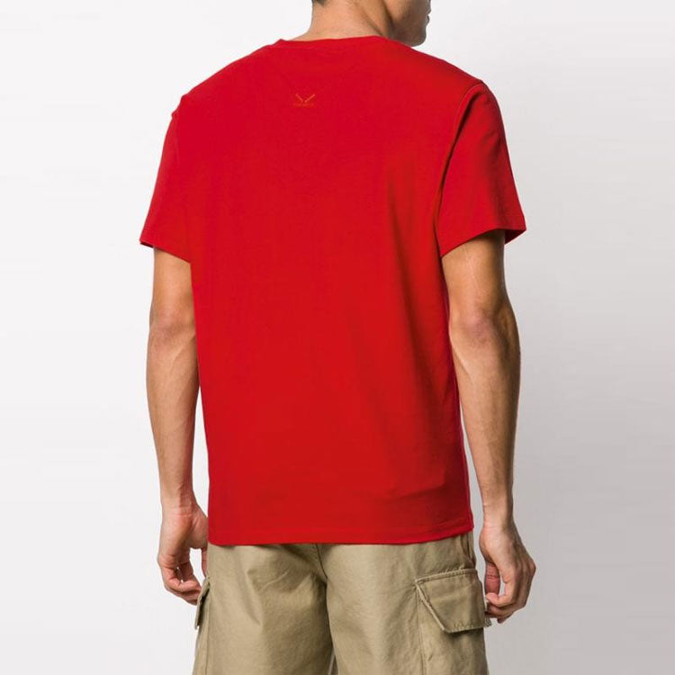 Men's KENZO Cotton Classic Printing Round Neck Short Sleeve Red FA55TS0184SA-21