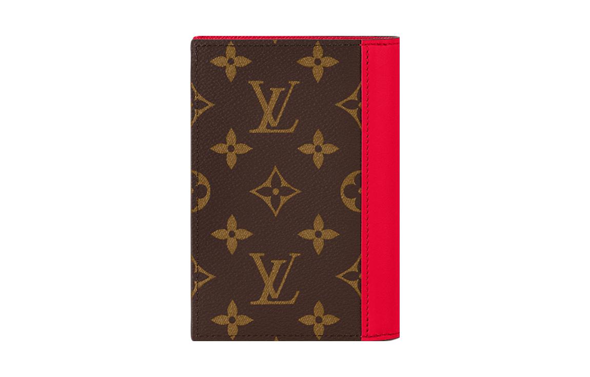 LOUIS VUITTON Passport Cover Monogram Macassar Canvas 'Red' M82862
