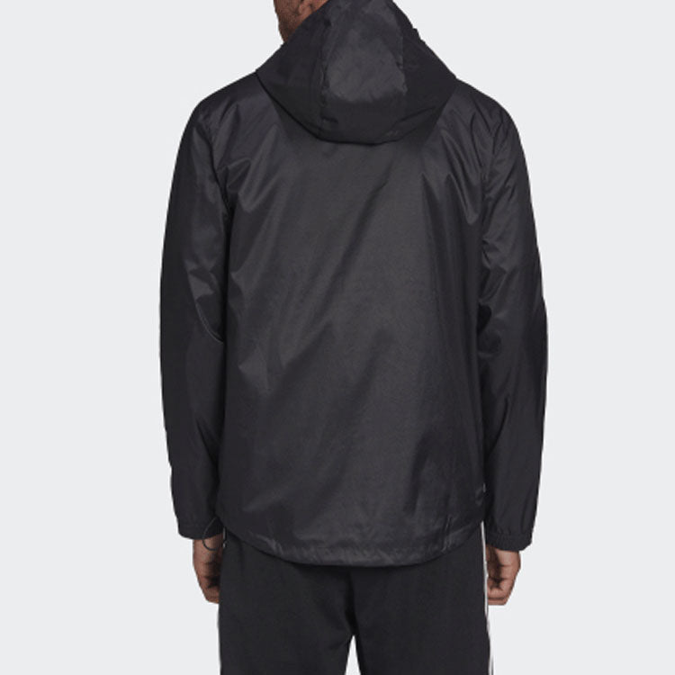 Men's adidas originals Lock Up Wb Stripe Embroidered Hooded Track Jacket Black HC2006