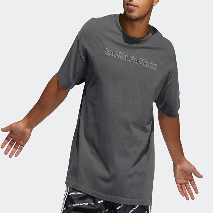 adidas Dp Tee Casual Sports Round Neck Basketball Short Sleeve Black Gray GL0491