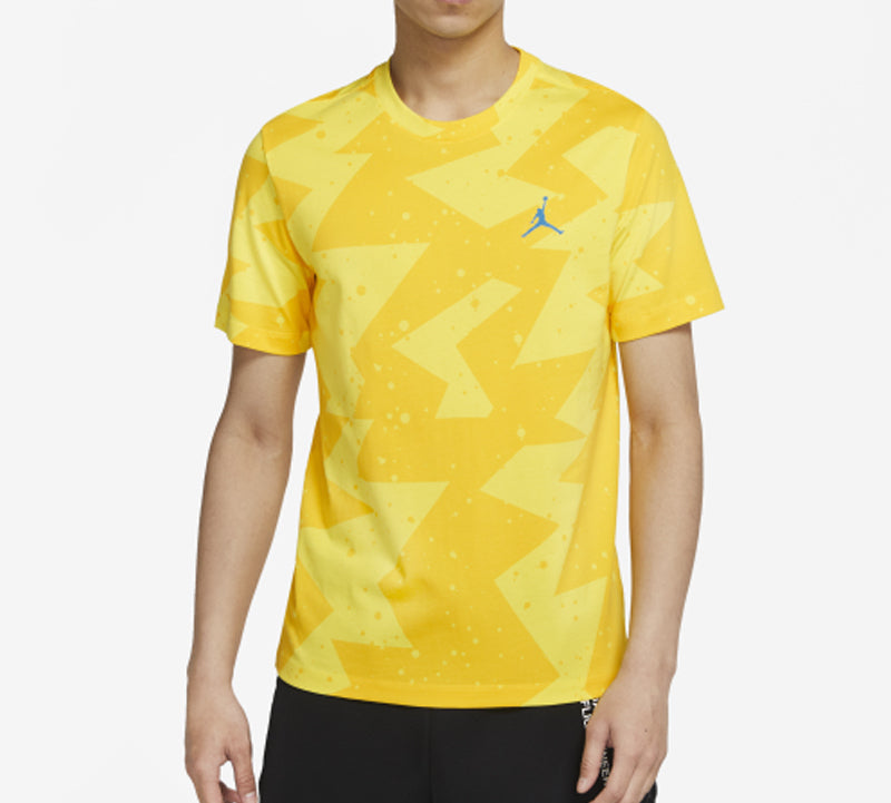 Air Jordan Printed Poolside Splash Ink Printing Short Sleeve Yellow CJ6216-728