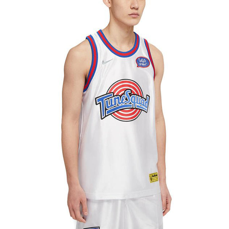 Nike x Tune Squad Crossover Embroidered Logo Basketball Sports Jersey LeBron James 23 White CW4278-100