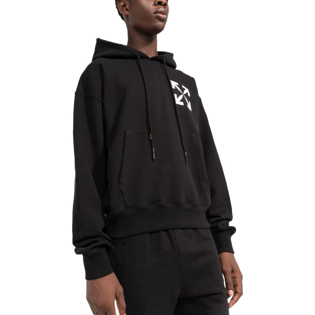 Off-White Arrows Logo-Print Cotton Hoodie 'Black' OMBB037C99FLE0081001