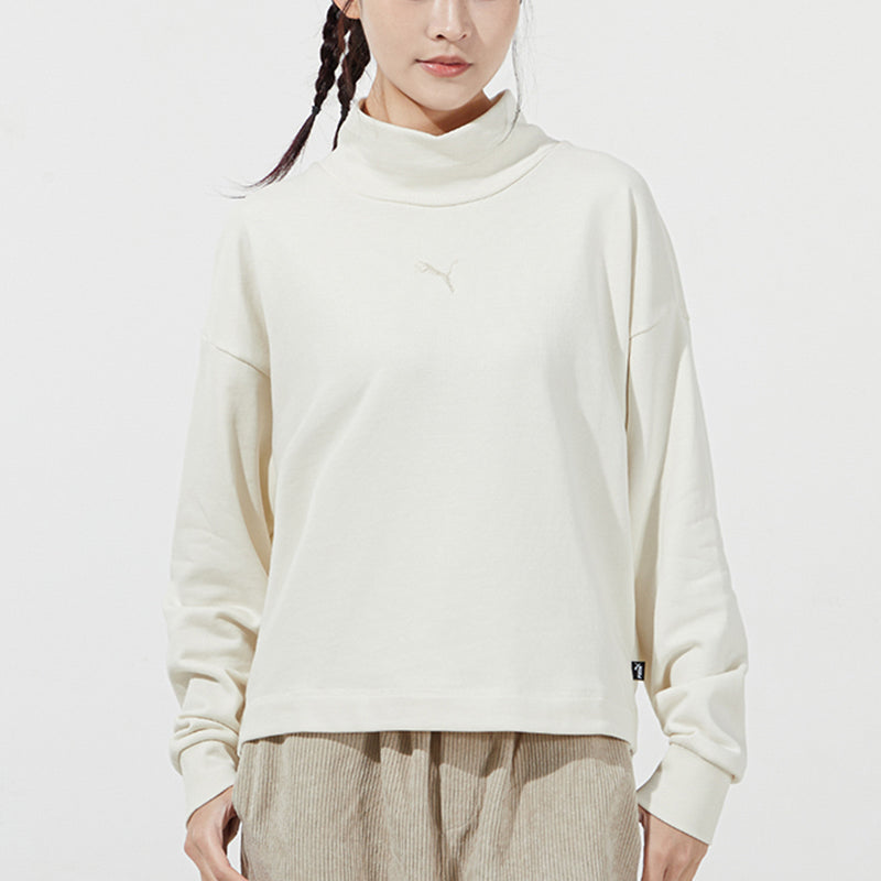 (WMNS) PUMA Long Sleeve Sweater 'White' 847686-73
