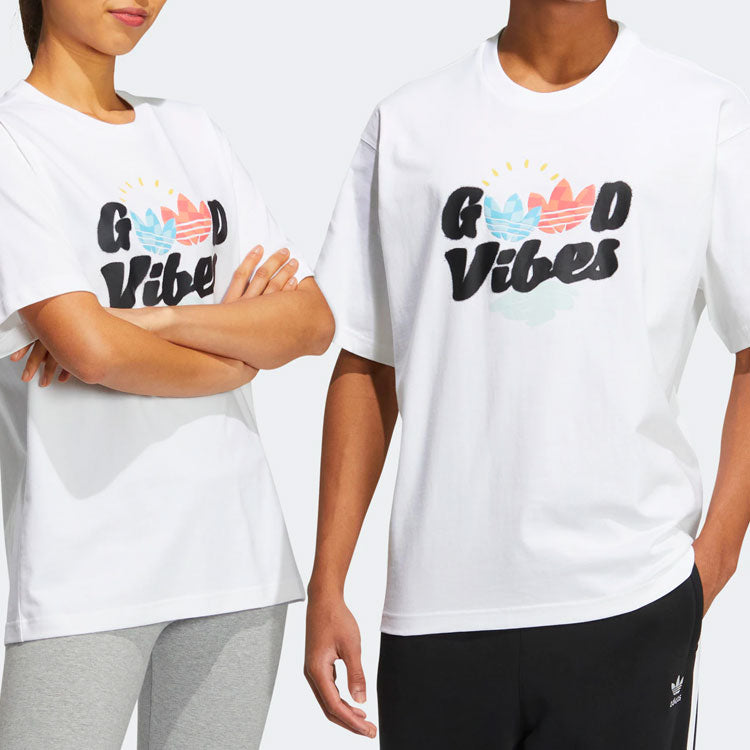 adidas originals SS22 Y2K Tee 1 Alphabet Logo Casual Sports Short Sleeve Unisex White HM7998