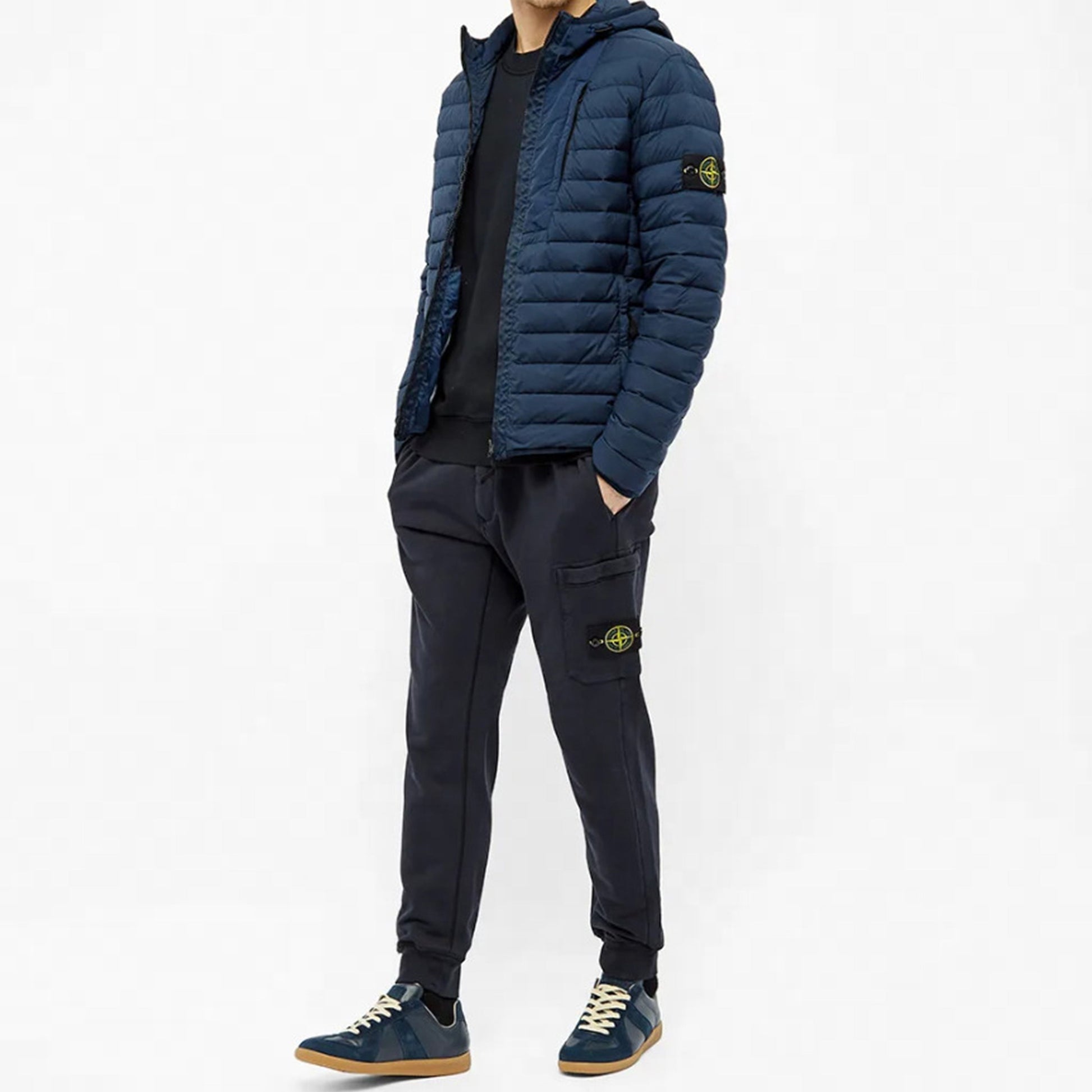 Men's STONE ISLAND Garment Dyed Crew Sweat Casual Navy Blue 721563051-V0020