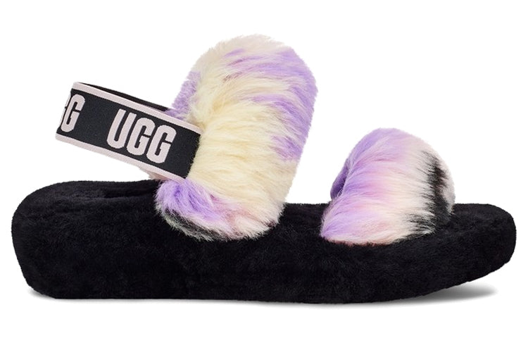 (WMNS) UGG Sandals Black White Purple 1119821-MGNL