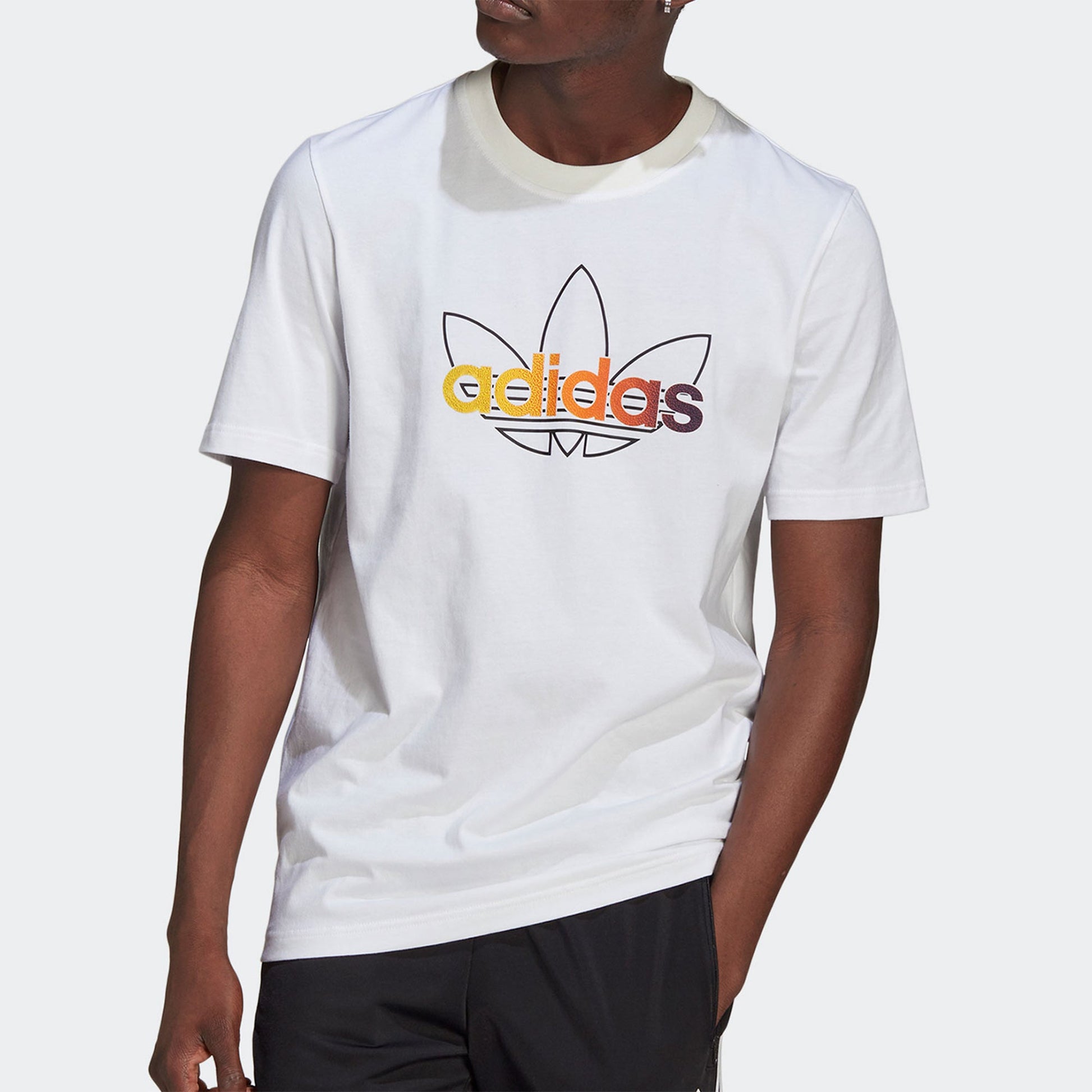 adidas originals Sprt Graphic Logo Printing Sport Round NeckShort Sleeve Men's White GN2428