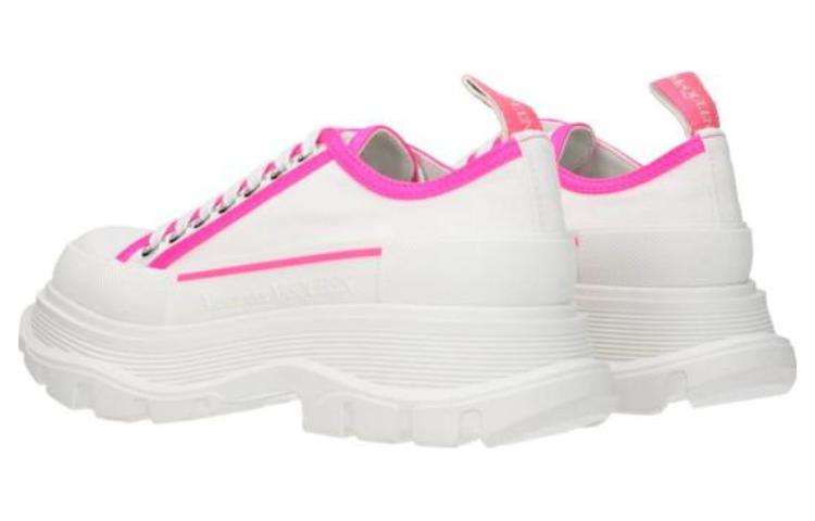 (WMNS) Alexander McQueen Tread Slick Lace Up 'White Neon Pink' 697074W4MV59895