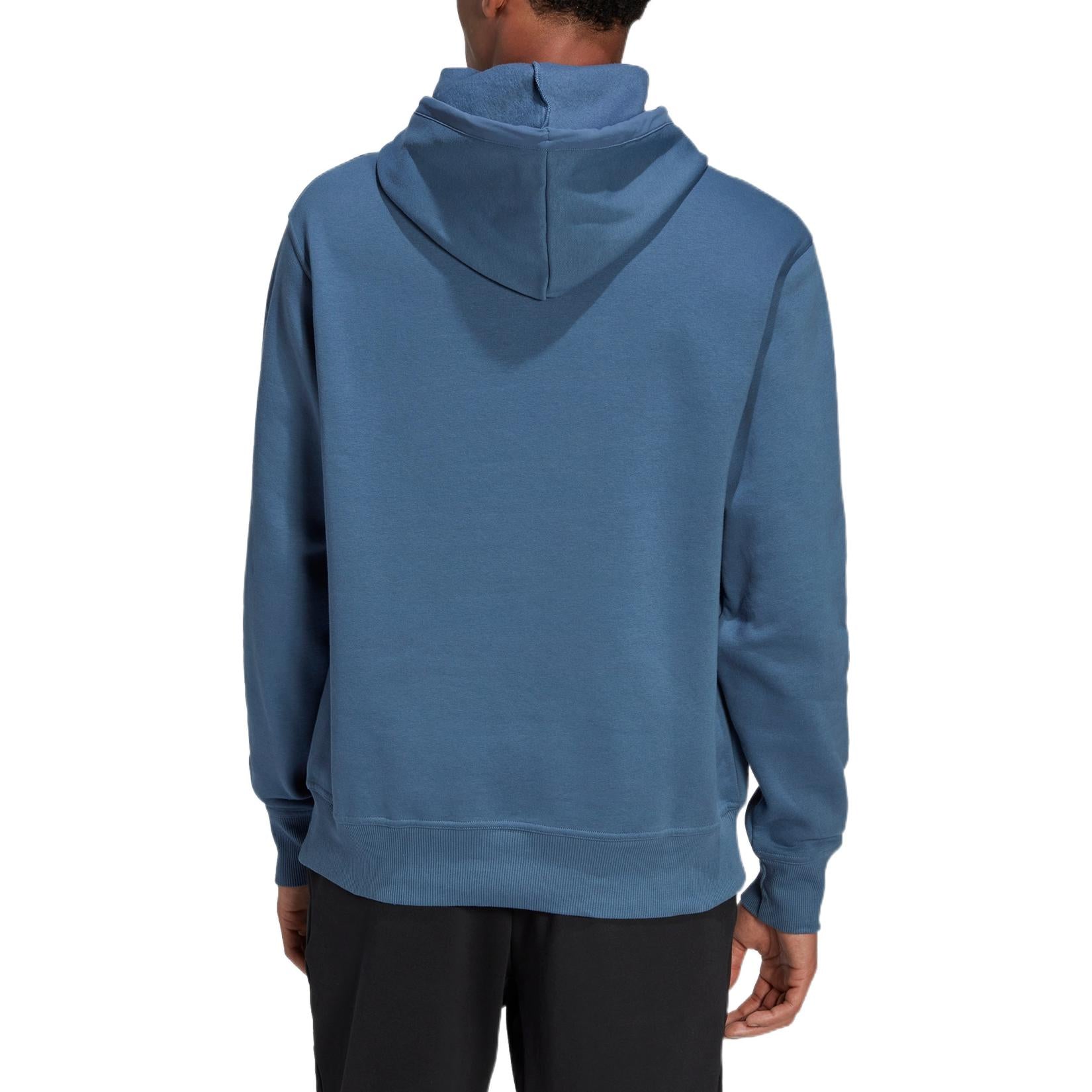 adidas Solid Color Brand Drawstring Hooded Long Sleeves Hoodie Unisex Blue HL9382