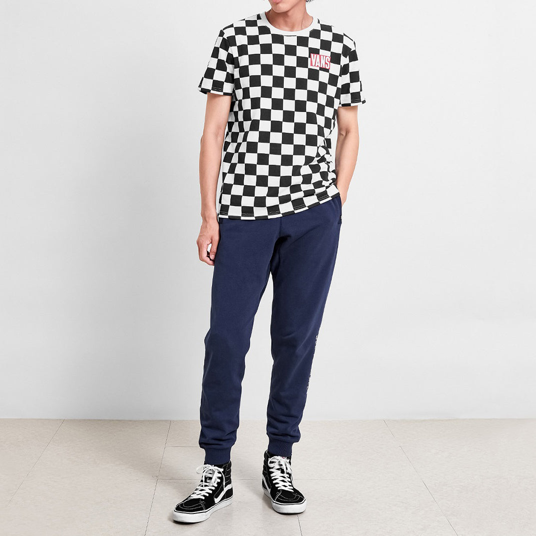 Vans Grid Printing Short Sleeve Couple Style Black White Plaid  VN0A4MLUJOZ