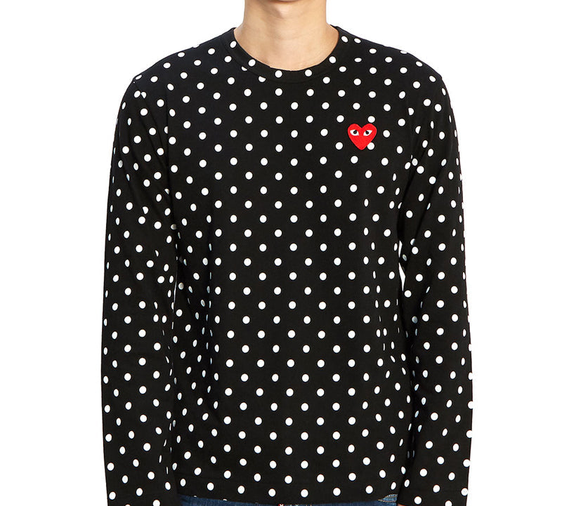 COMME des GARCONS PLAY Polka Dot Long Sleeves Tee 'Black White' AZ-T166-051-1