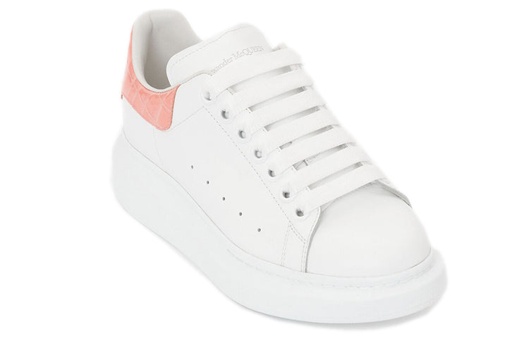 (WMNS) Alexander McQueen Oversized Sneaker 'White Pastel Pink Crocodile' 553770WIAF89414