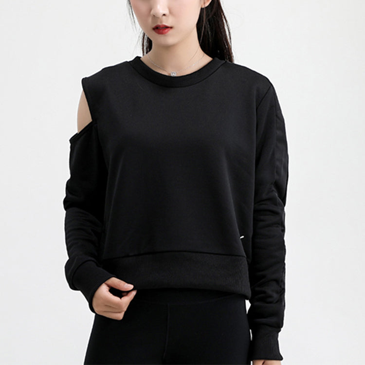 (WMNS) PUMA Fashion Crew Sweater 'Black Grey' 599046-01