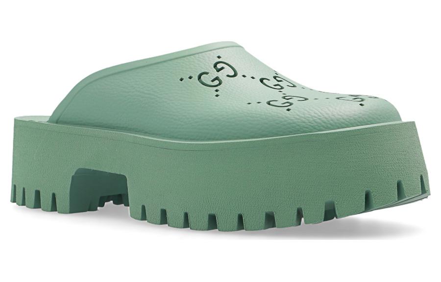 (WMNS) Gucci Platform Perforated G Sandal 'Green' 663577-JFB00-3426