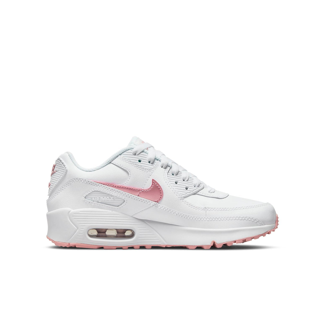 (GS) Nike Air Max 90 Leather 'White Pink Glaze' CD6864-115