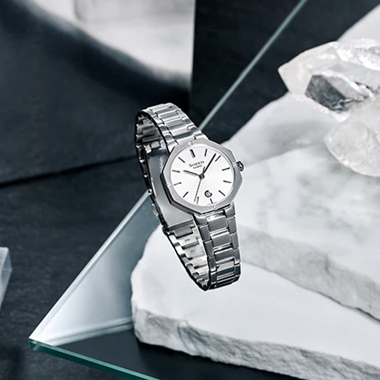 Casio Sheen Analog Octagonal Watch 'Silver White' SHE-4543D-7AUPR-PERSON