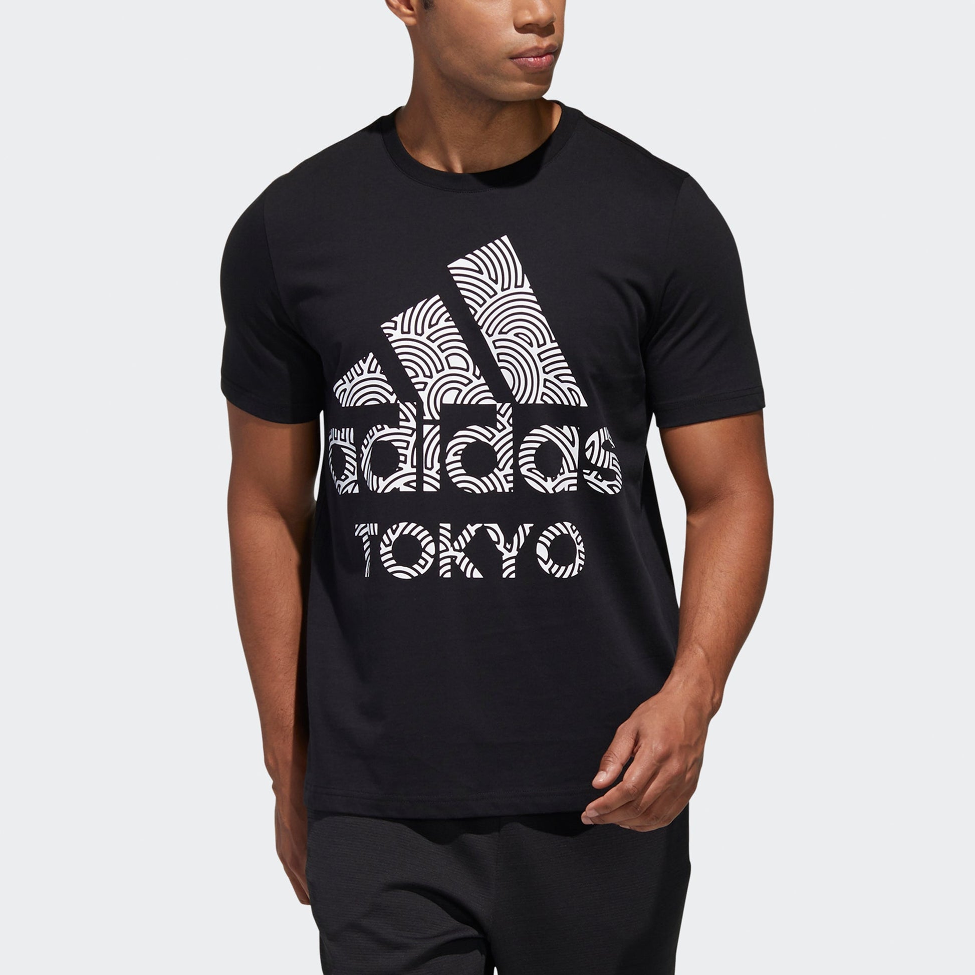adidas Tyo Ss Tee M Alphabet Printing Casual Sports Short Sleeve Black GD5006