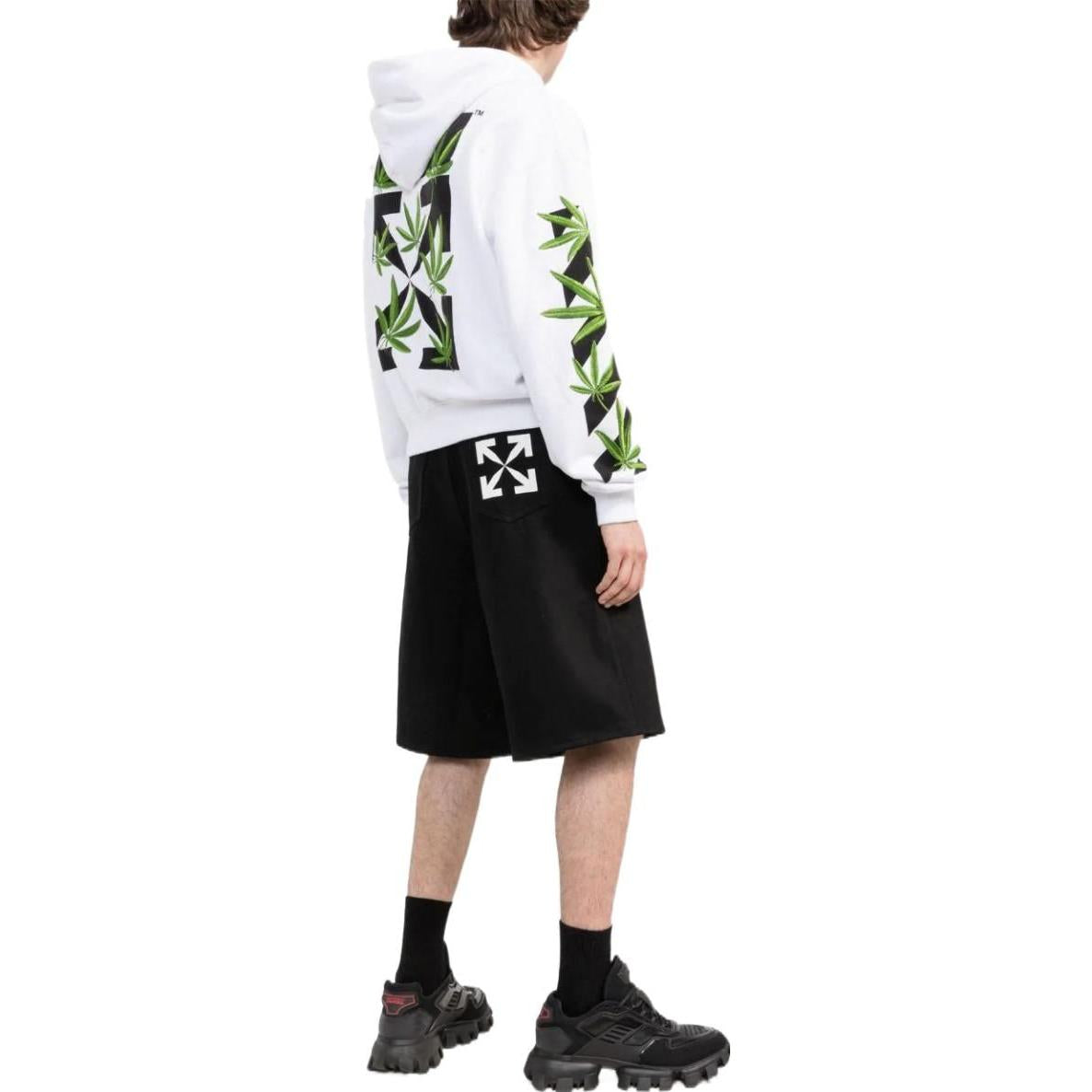 Men's Off-White Logo Printing Solid Color Long Sleeves White OMBB037S22FLE0100155