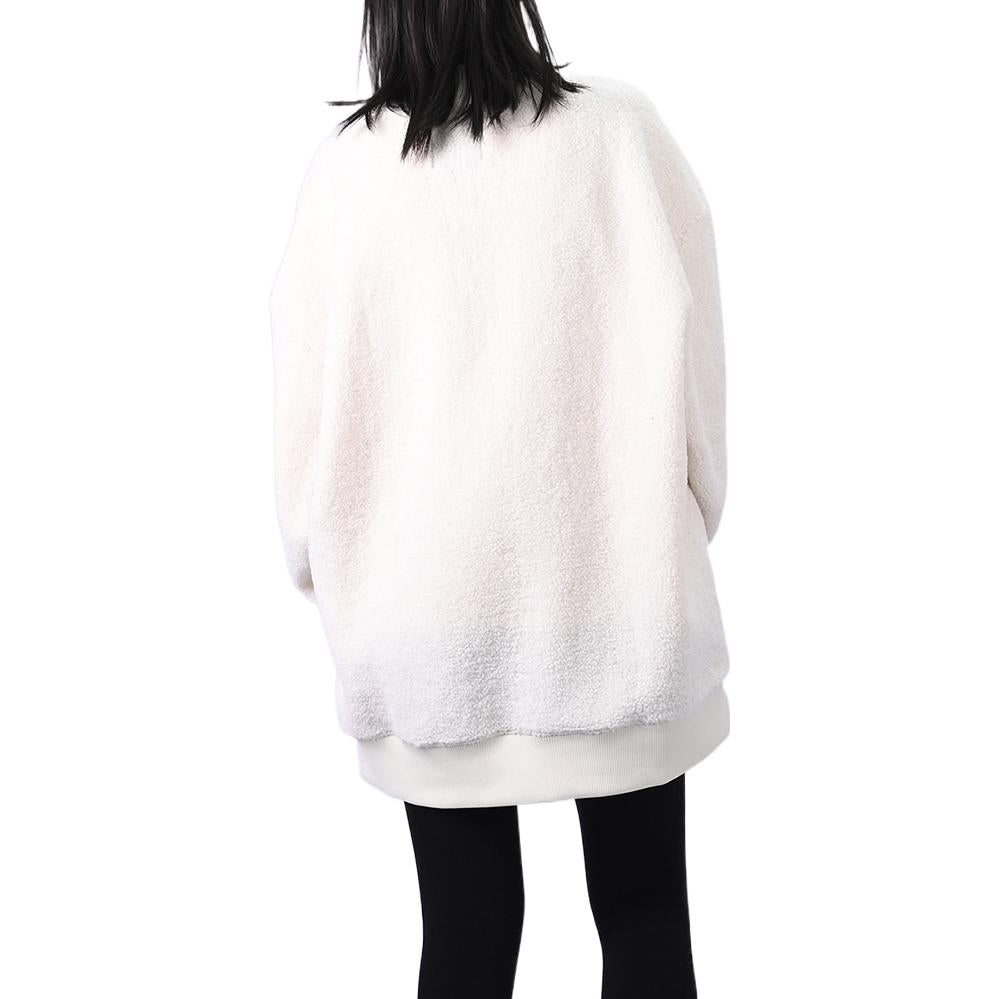 Vans lamb's wool Contrast Color Stitching Round Neck Couple Style Creamy White VN0A5H7M3KS