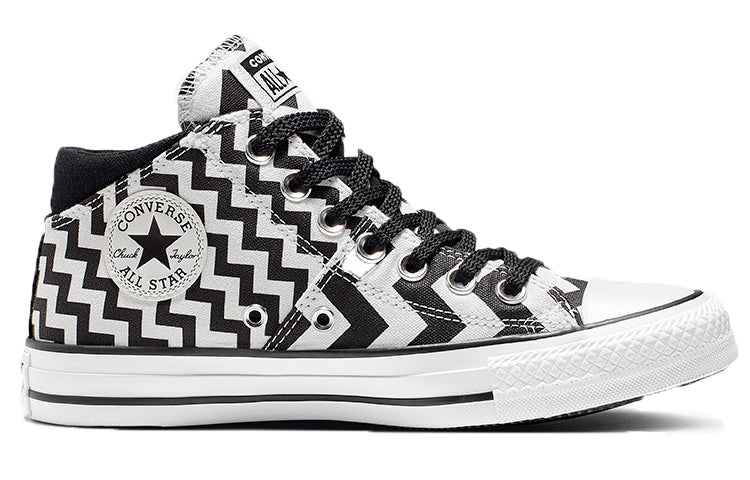 (WMNS) Converse Chuck Taylor All Star GLAM DUNK MADISON MID Canvas Black White Stripe 'Black White' 565388C